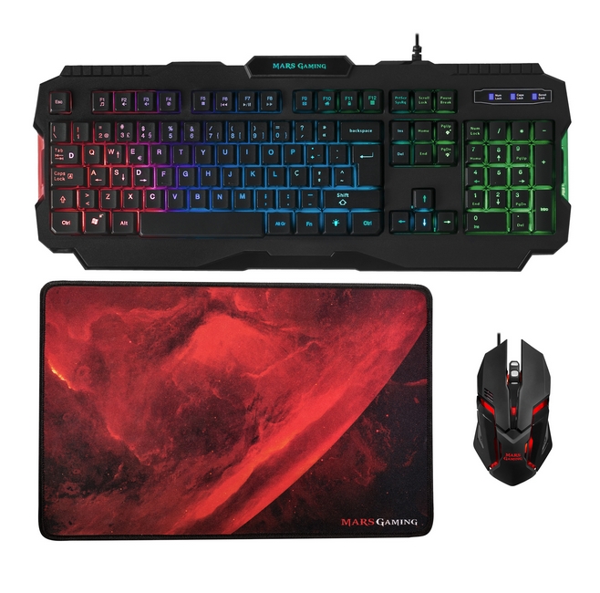 Teclado+Rato+Tapete Mars Gaming MCP118 RGB